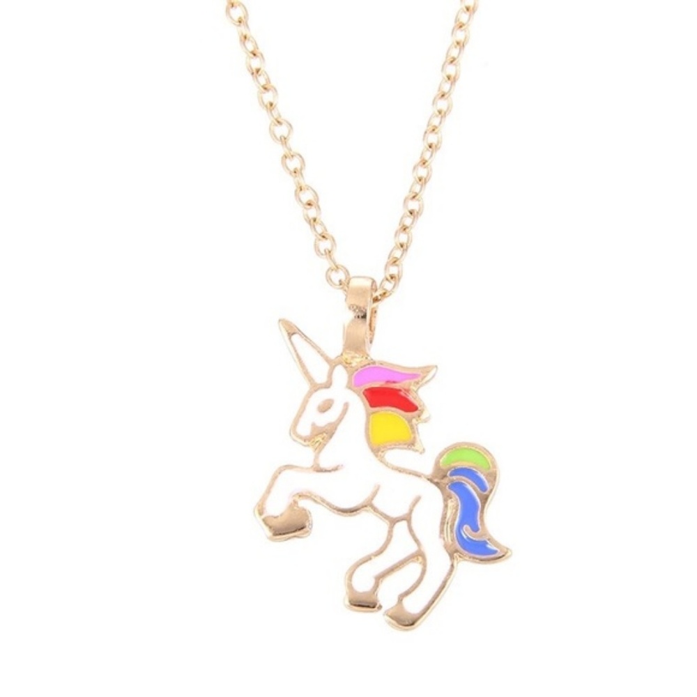 Rainbow Unicorn Necklace, Gold & Silver Available - Picture 4 of 4